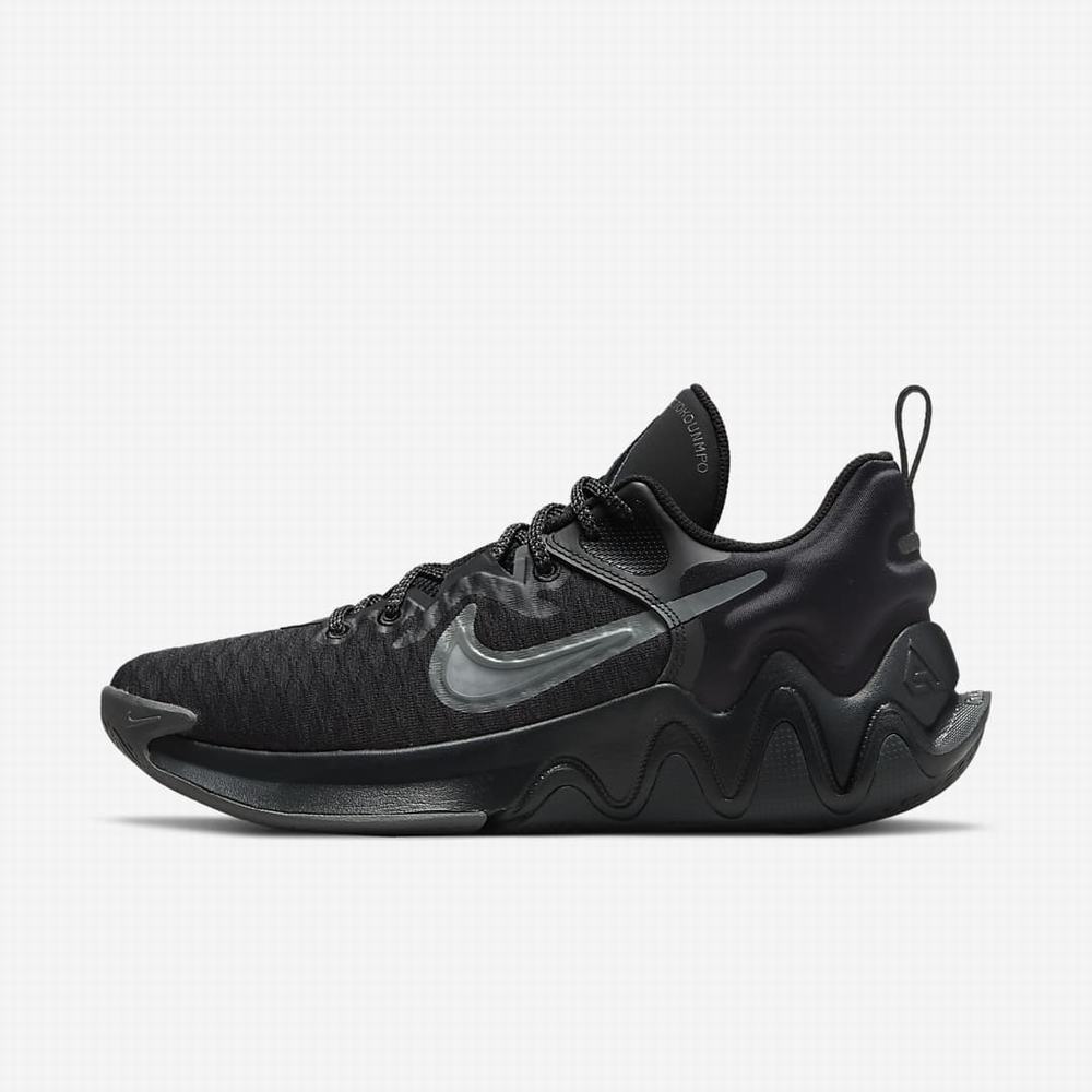 Nike Giannis Immortality Női Kosárlabda Cipő Fekete Sötétszürke Szürke | NI0752-M80