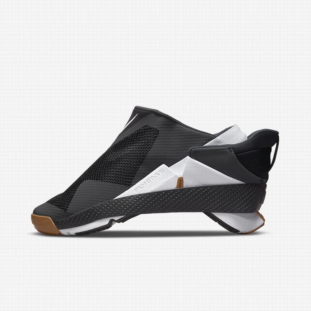 Nike Go FlyEase Női Utcai Cipő Fekete Sötétszürke Arany Fehér | NI0687-K70