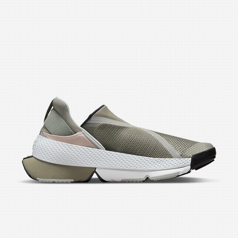 Nike Go FlyEase Női Utcai Cipő Olivazöld Fekete Fehér | NI0687-H27