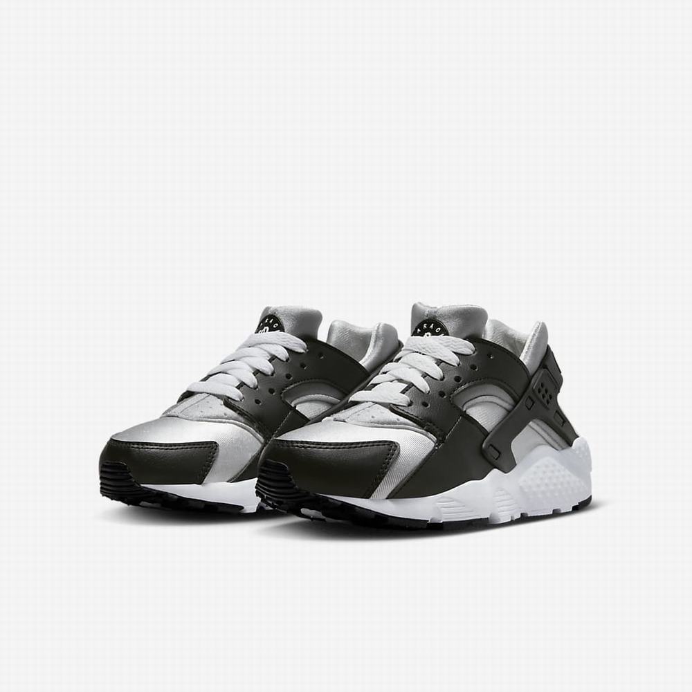 Nike Huarache Run Gyerek Utcai Cipő Fekete Szürke Szürke Fehér | NI2109-H04