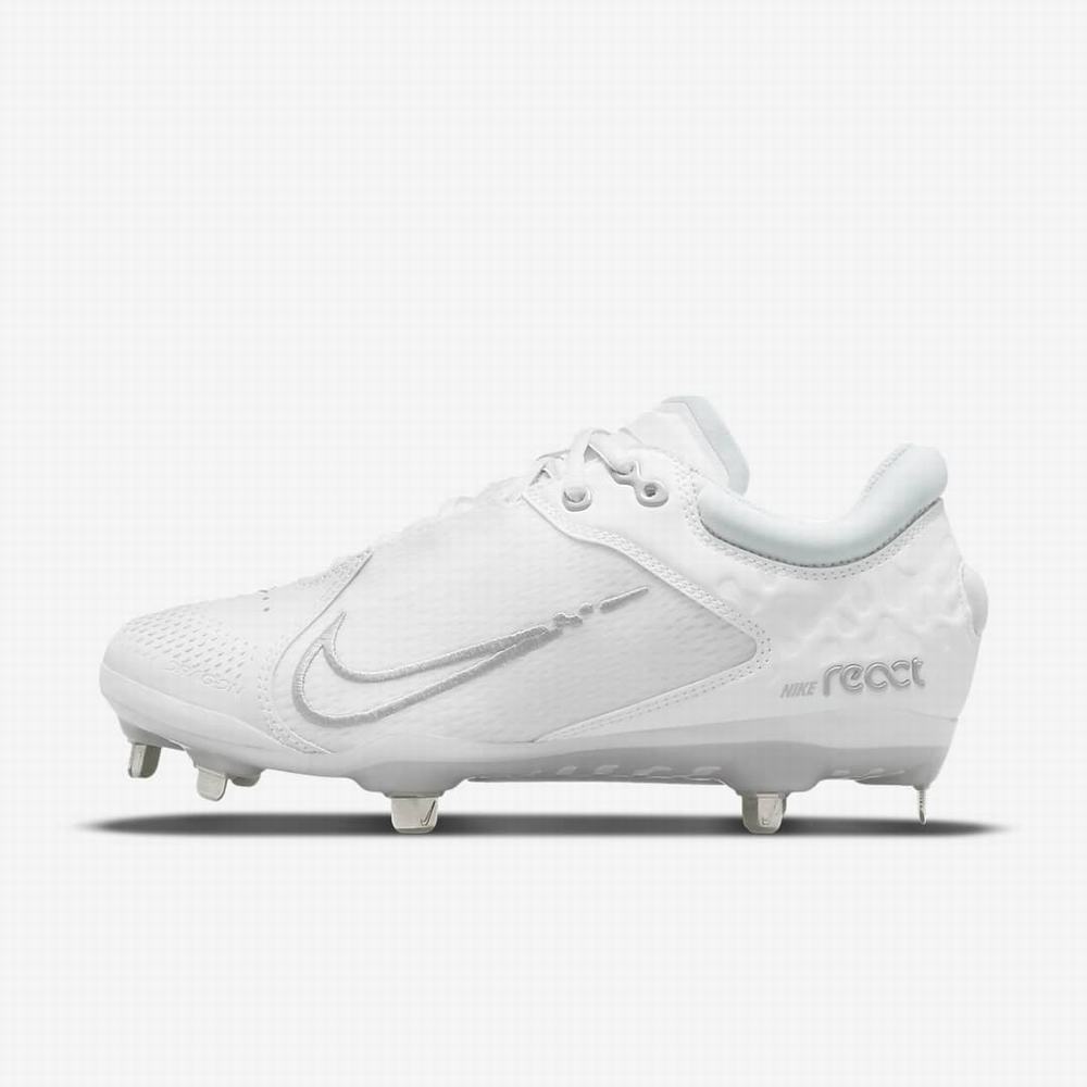 Nike Hyperdiamond 4 Elite Női Softball Cipő Fehér Platina Szürke | NI6027-D96