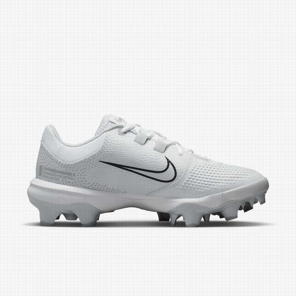 Nike Hyperdiamond 4 Pro MCS Női Softball Cipő Fehér Szürke Platina Fekete | NI9217-S97