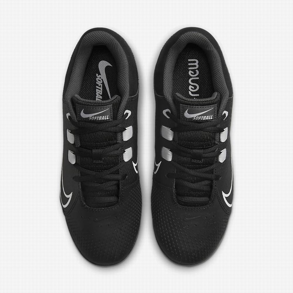 Nike Hyperdiamond 4 Pro Női Softball Cipő Fekete Sötétszürke Szürke Fehér | NI6340-X74
