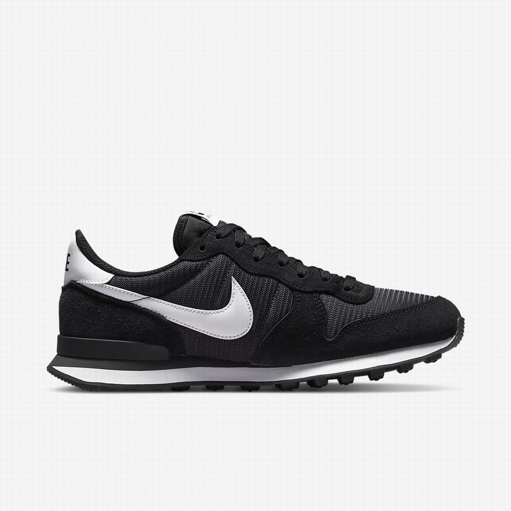 Nike Internationalist Női Utcai Cipő Fekete Sötétszürke Fehér | NI1720-C38