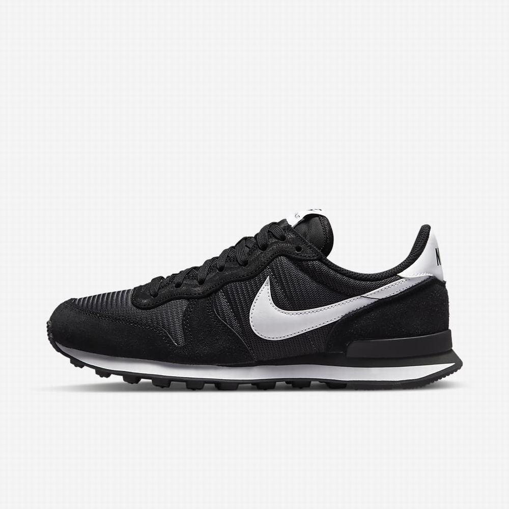 Nike Internationalist Női Utcai Cipő Fekete Sötétszürke Fehér | NI1720-C38