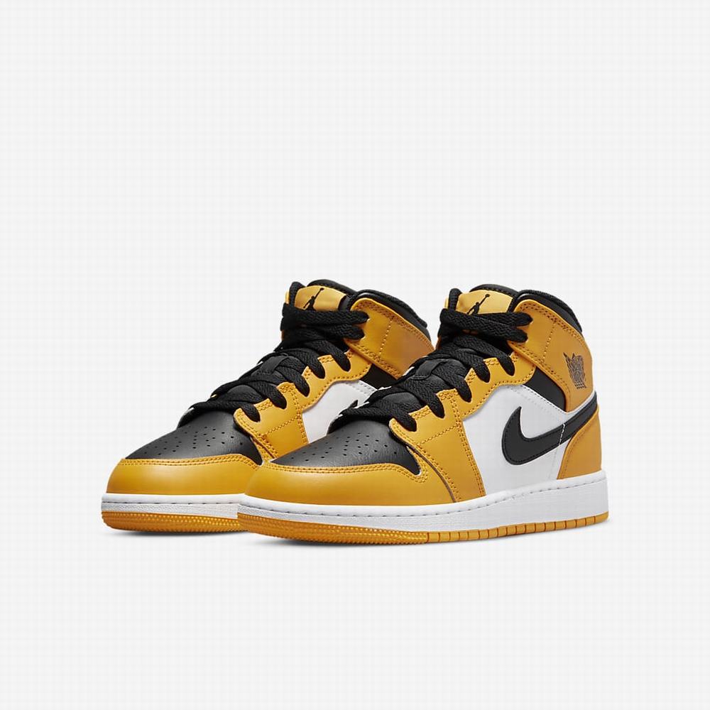 Nike Jordan 1 Mid Gyerek Utcai Cipő Fehér Fekete | NI2160-Y49