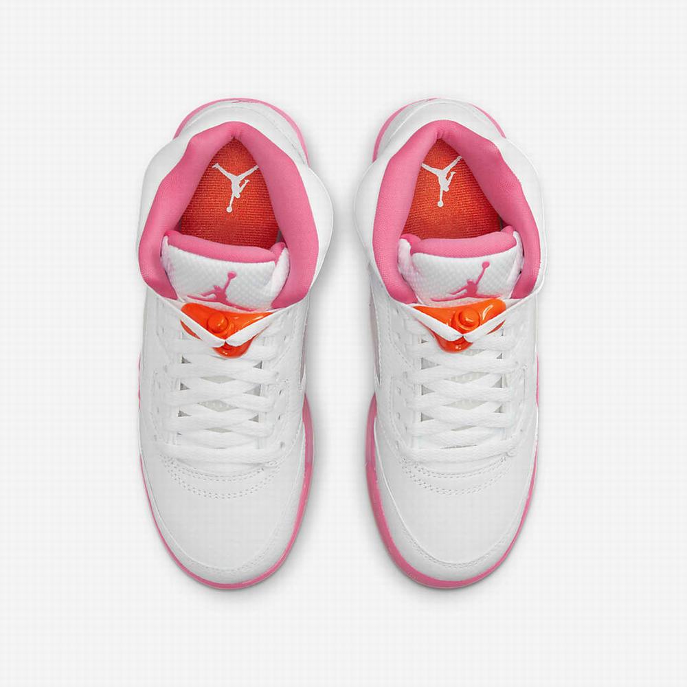 Nike Jordan 5 Retro Gyerek Utcai Cipő Fehér Narancssárga Rózsaszín | NI9427-X09