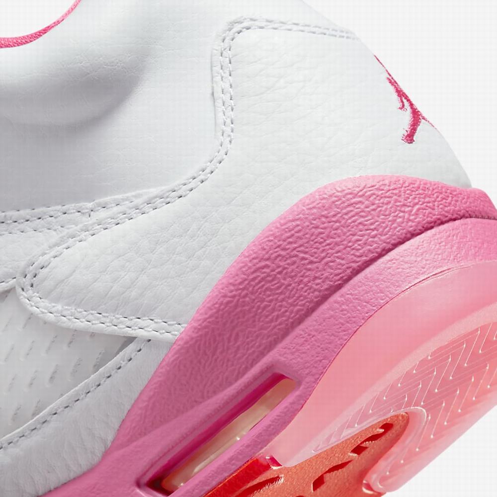 Nike Jordan 5 Retro Gyerek Utcai Cipő Fehér Narancssárga Rózsaszín | NI9427-X09