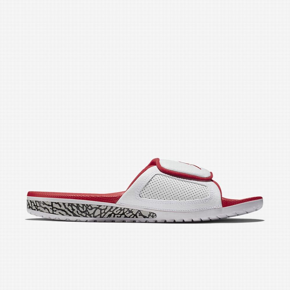 Nike Jordan Hydro III Retro Férfi Papucs Fehér Piros Szürke Piros | NI1798-X36