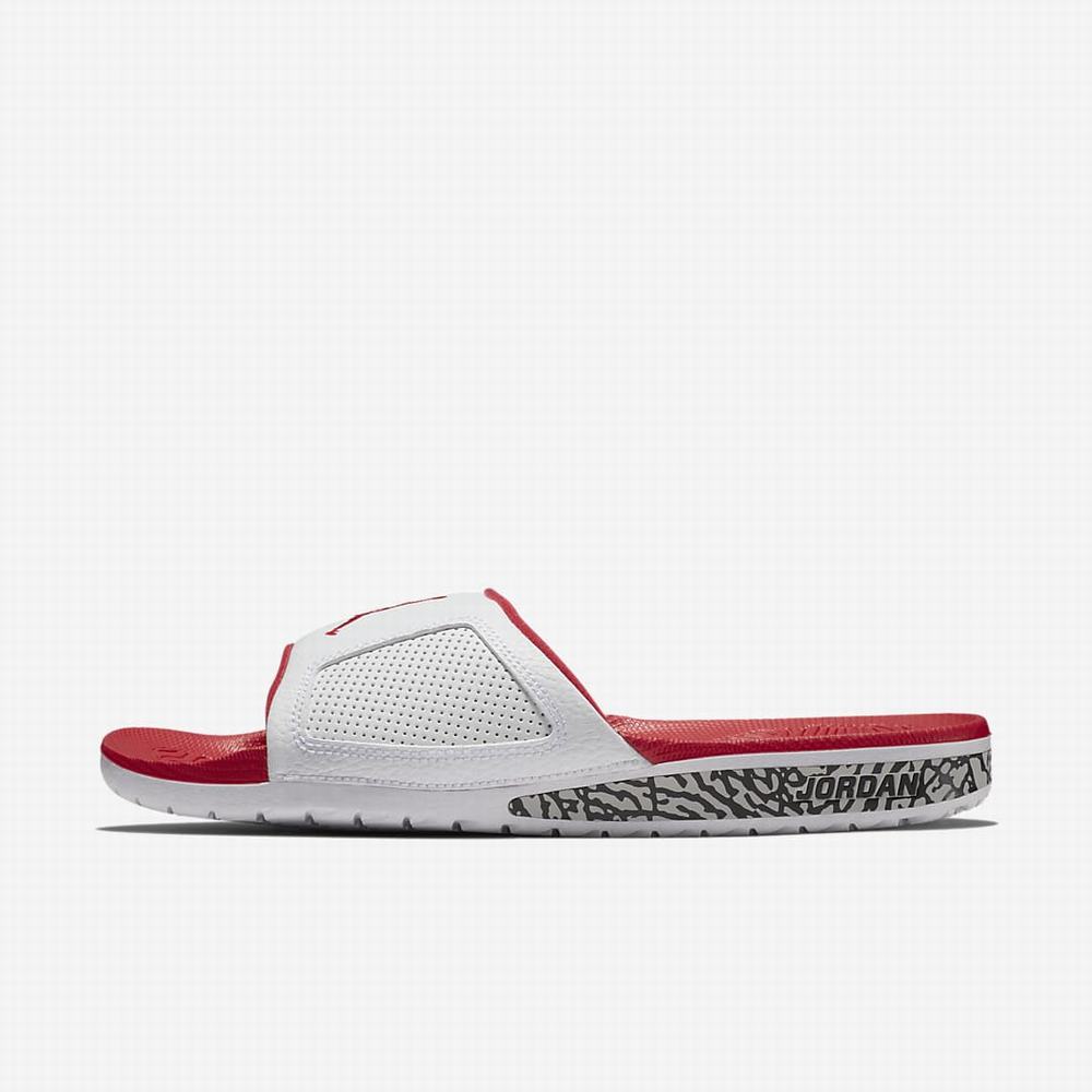 Nike Jordan Hydro III Retro Férfi Papucs Fehér Piros Szürke Piros | NI1798-X36