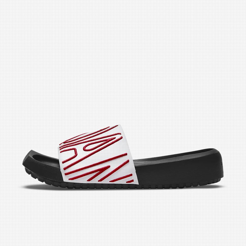 Nike Jordan NOLA Női Papucs Fehér Fekete Piros | NI7023-N04