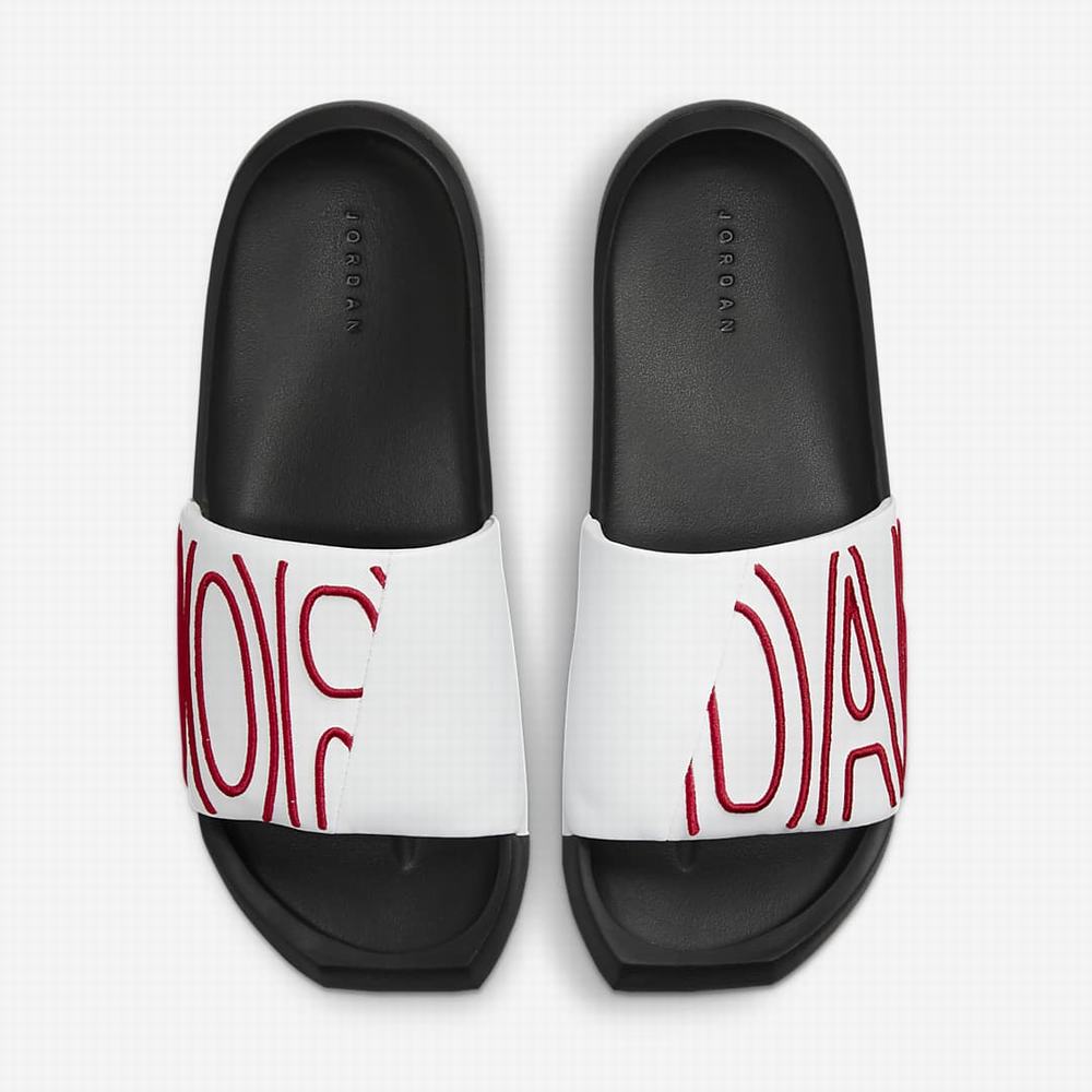 Nike Jordan NOLA Női Papucs Fehér Fekete Piros | NI8345-V75