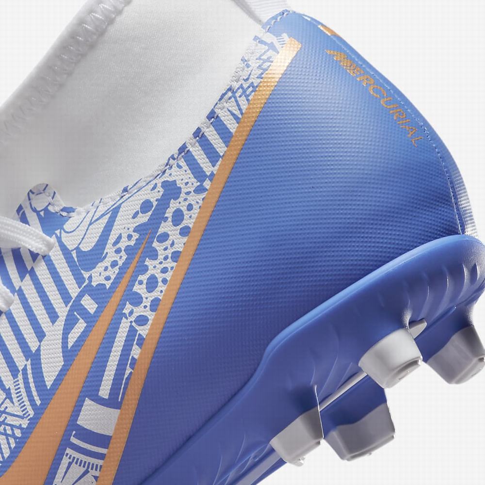 Nike Jr. Mercurial Superfly 9 Club CR7 MG Multi-Ground Gyerek Focicipő Fehér Kék Metal Réz | NI6039-W71