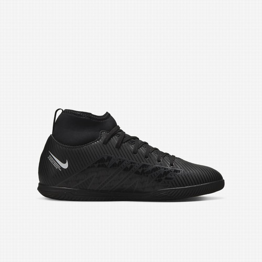 Nike Jr. Mercurial Superfly 9 Club IC Gyerek Focicipő Fekete Fehér Sötétszürke | NI8591-Z78