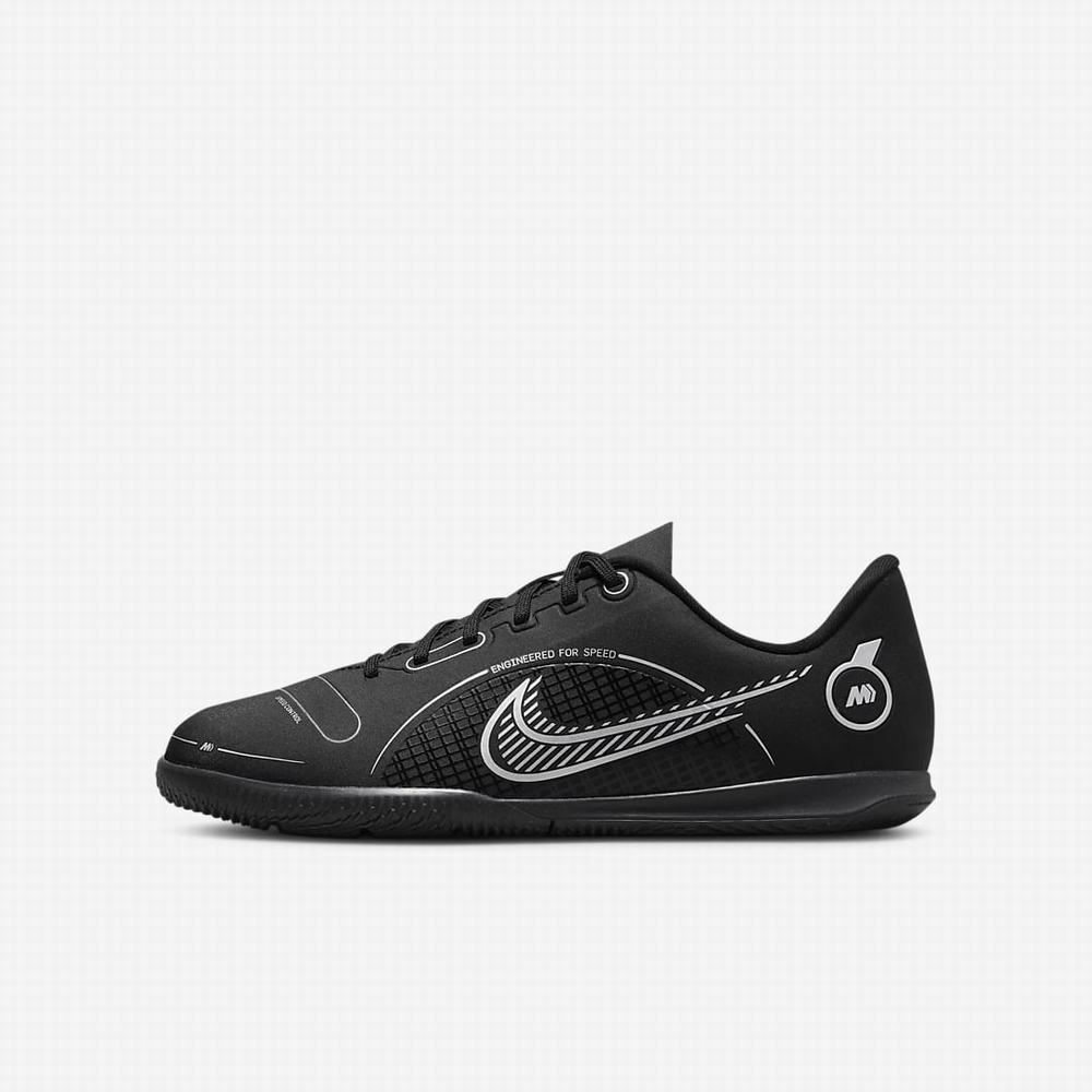 Nike Jr. Mercurial Vapor 14 Club IC Gyerek Focicipő Fekete Szürke Metal Titán | NI9350-E93