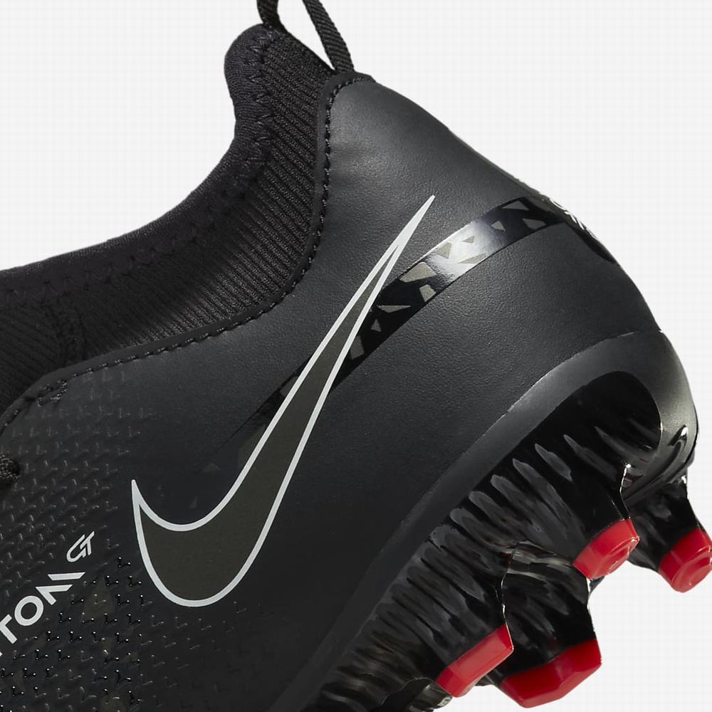 Nike Jr. Phantom GT2 Academy Dynamic Fit MG Multi-Ground Gyerek Focicipő Fekete Fehér Világos Piros Sötétszürke | NI1039-E19