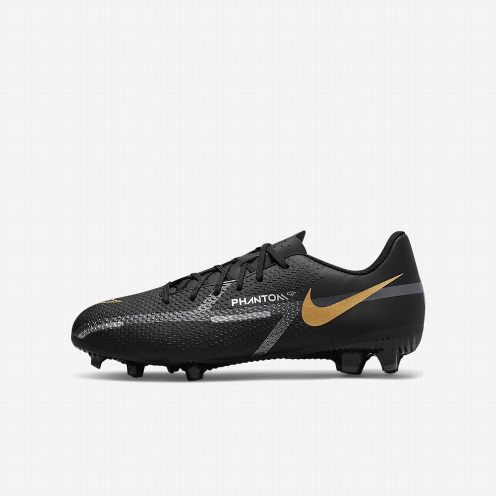 Nike Jr. Phantom GT2 Academy MG Multi-Ground Gyerek Focicipő Fekete Metal Arany Sötétszürke Metal Sötétszürke | NI1843-E54