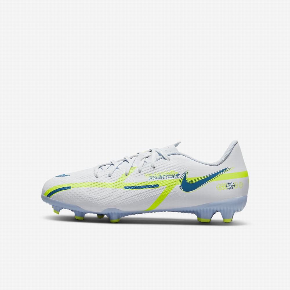 Nike Jr. Phantom GT2 Academy MG Multi-Ground Gyerek Focicipő Szürke Sötétkék | NI6743-Q18
