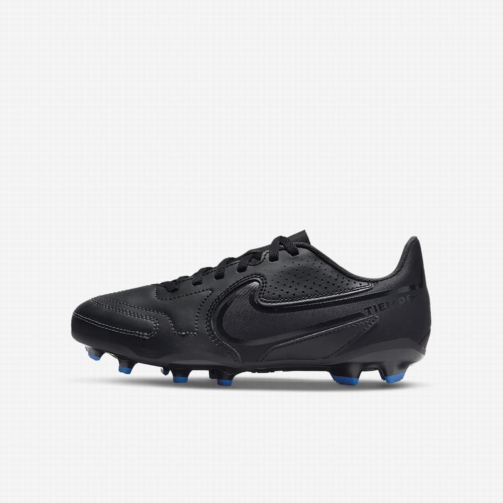 Nike Jr. Tiempo Legend 9 Club MG Multi-Ground Gyerek Focicipő Fekete Fehér Világos Kék Fekete | NI5248-N69