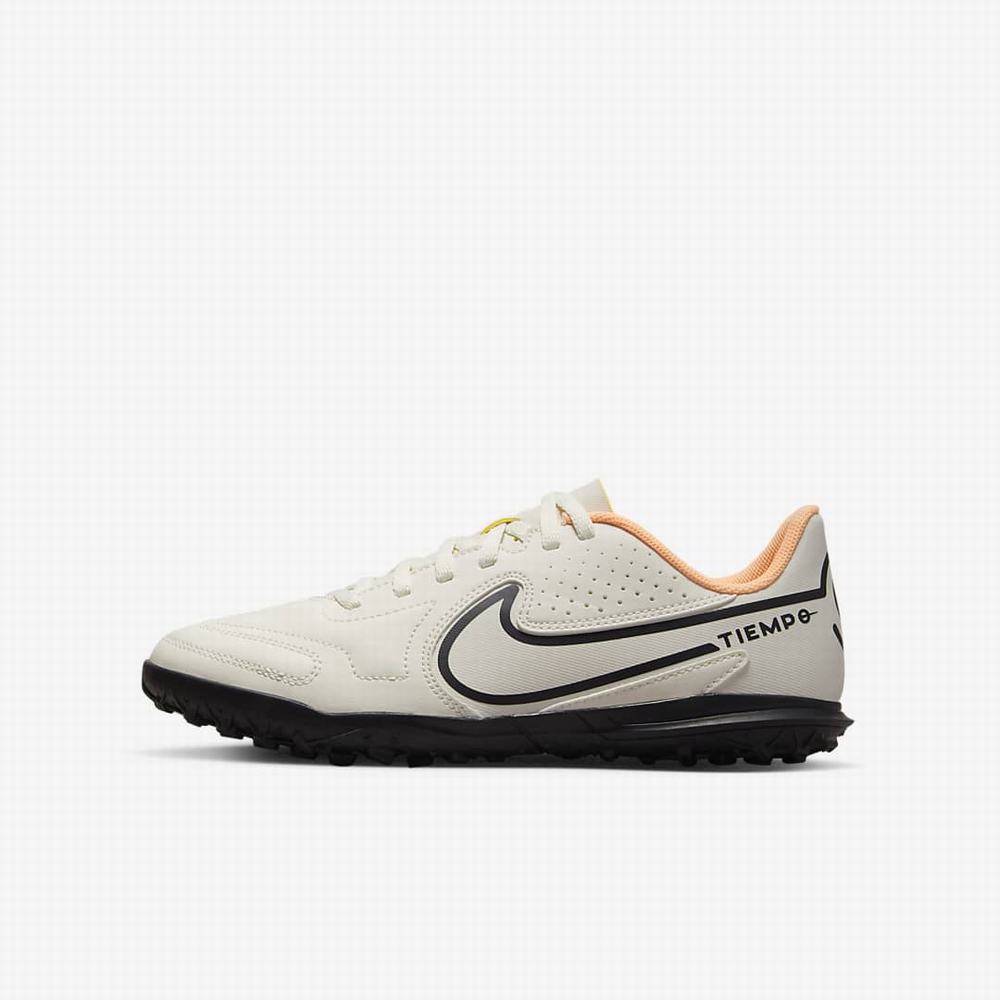 Nike Jr. Tiempo Legend 9 Club TF Turf Gyerek Focicipő Bézs Narancssárga Sárga | NI8729-Y89