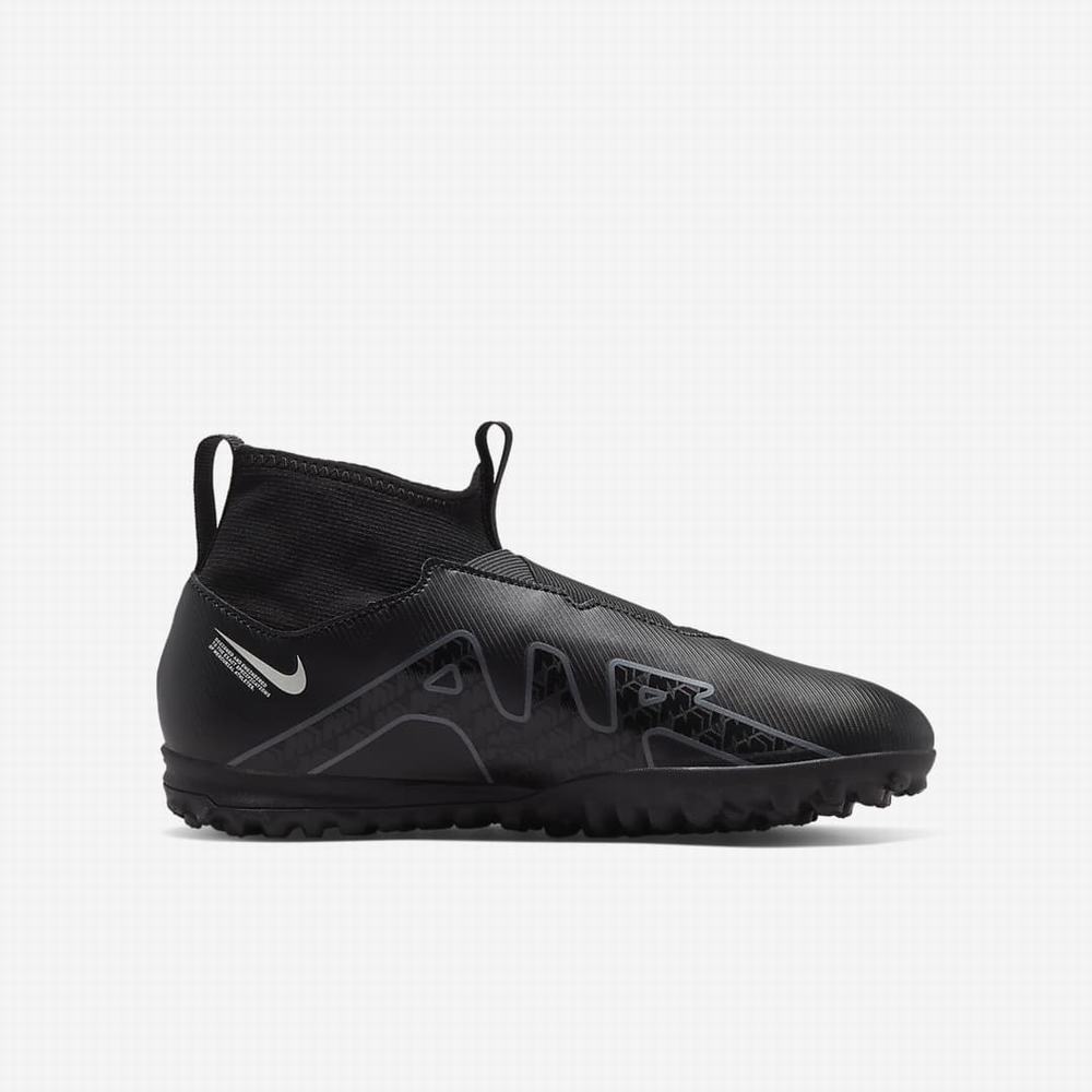 Nike Jr. Zoom Mercurial Superfly 9 Academy TF Turf Gyerek Focicipő Fekete Fehér Sötétszürke | NI5041-H36