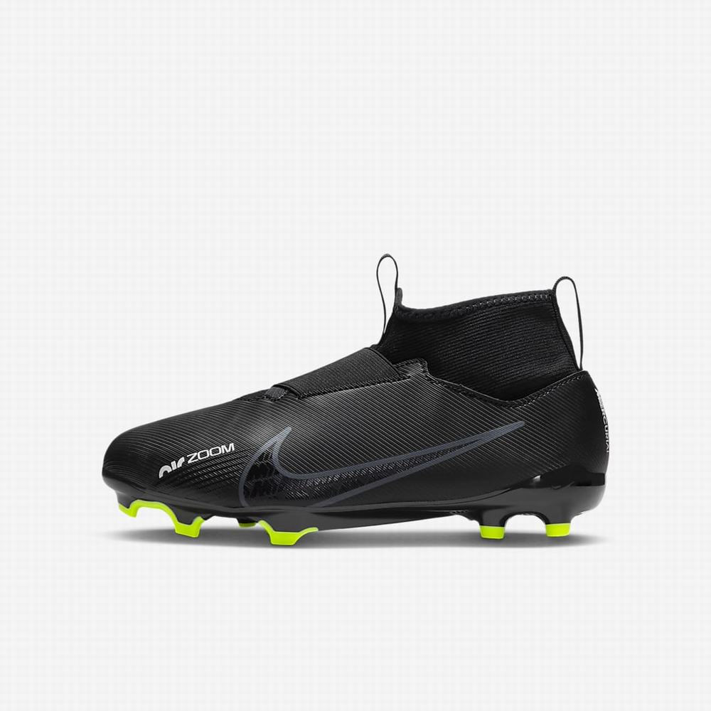 Nike Jr. Zoom Mercurial Superfly 9 Academy FG/MG Multi-Ground Gyerek Focicipő Fekete Fehér Sötétszürke | NI5824-C79