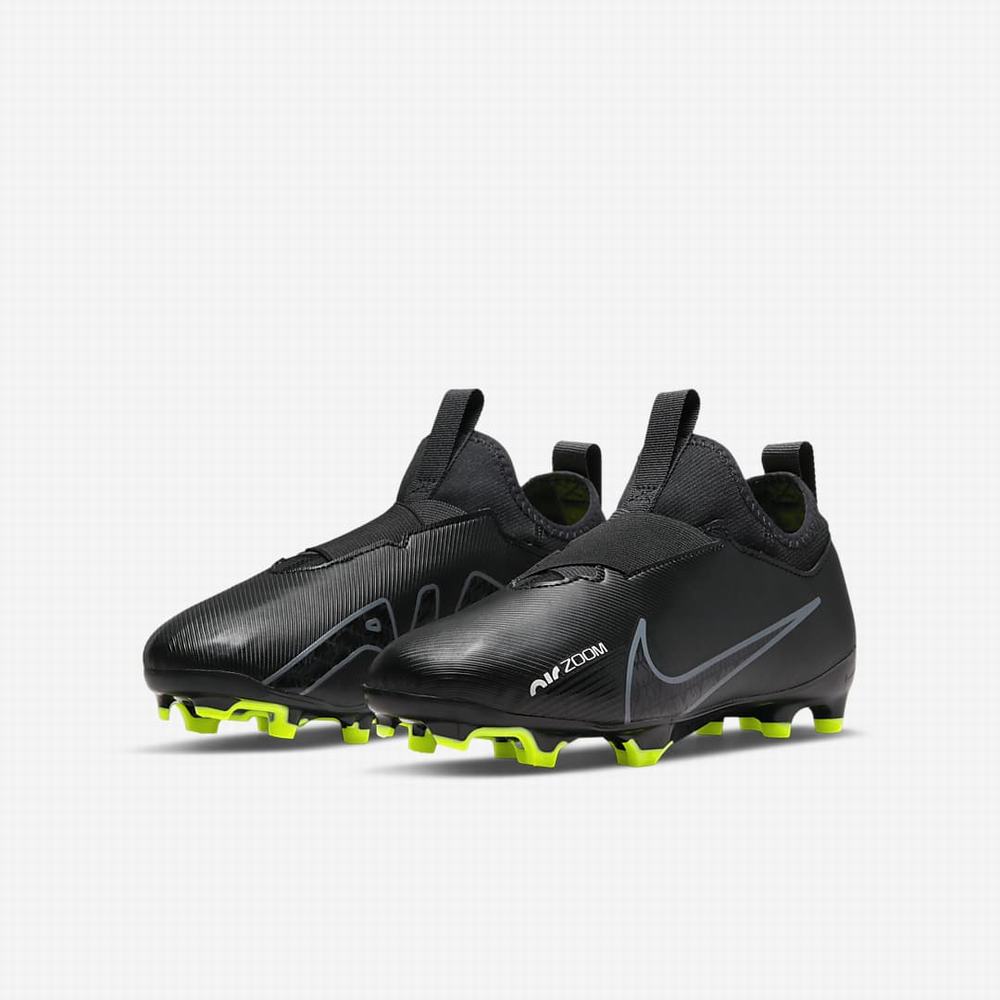 Nike Jr. Zoom Mercurial Vapor 15 Academy MG Multi-Ground Gyerek Focicipő Fekete Fehér Sötétszürke | NI2780-D62