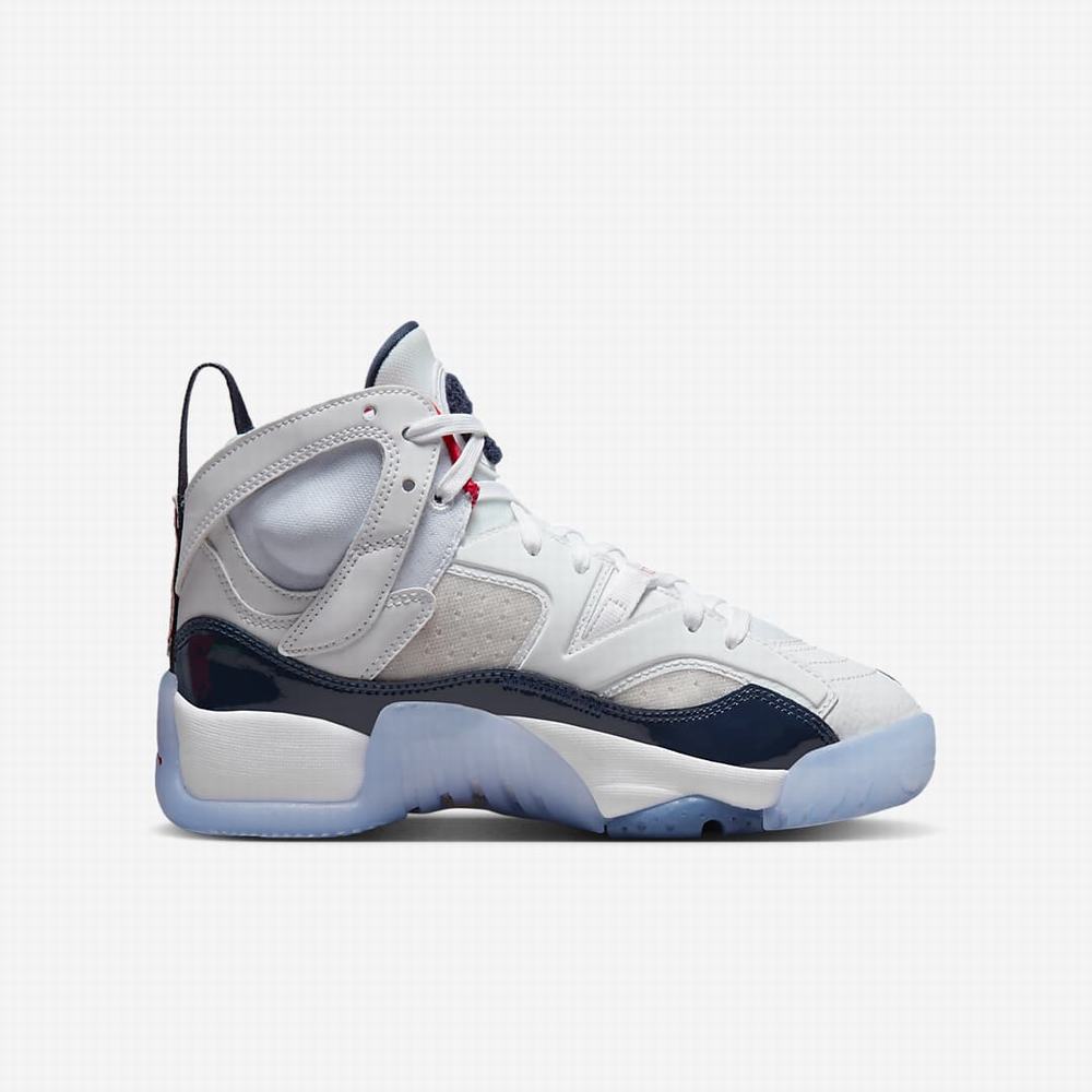 Nike Jumpman Two Trey Gyerek Utcai Cipő Fehér Piros Sötétkék | NI4507-T30
