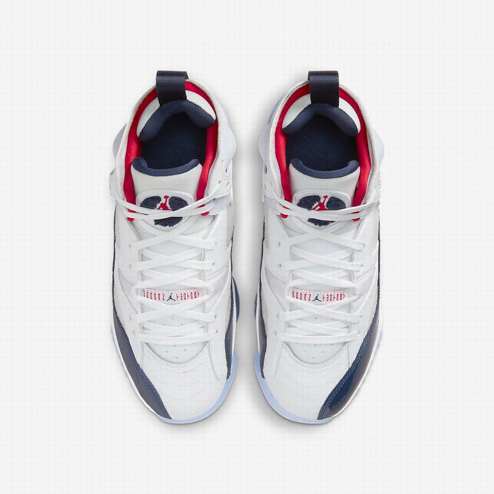 Nike Jumpman Two Trey Gyerek Utcai Cipő Fehér Piros Sötétkék | NI4507-T30