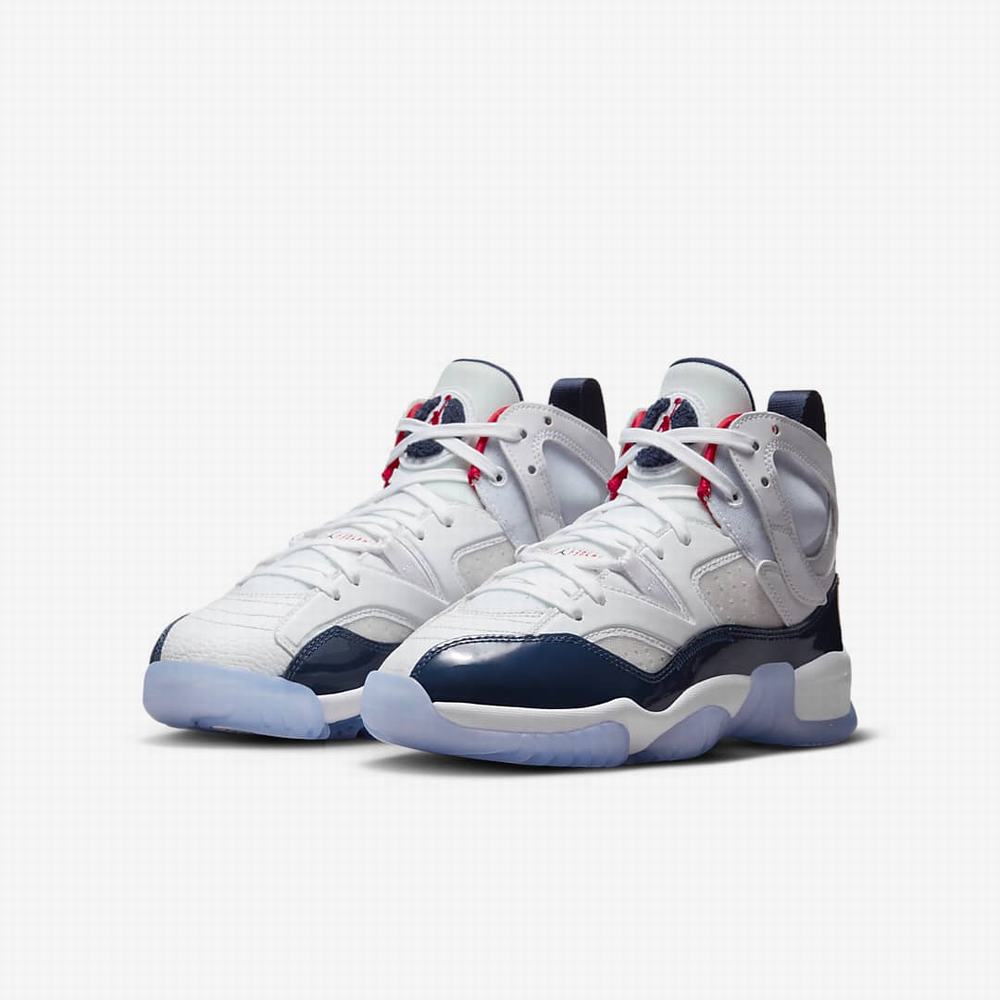 Nike Jumpman Two Trey Gyerek Utcai Cipő Fehér Piros Sötétkék | NI4507-T30