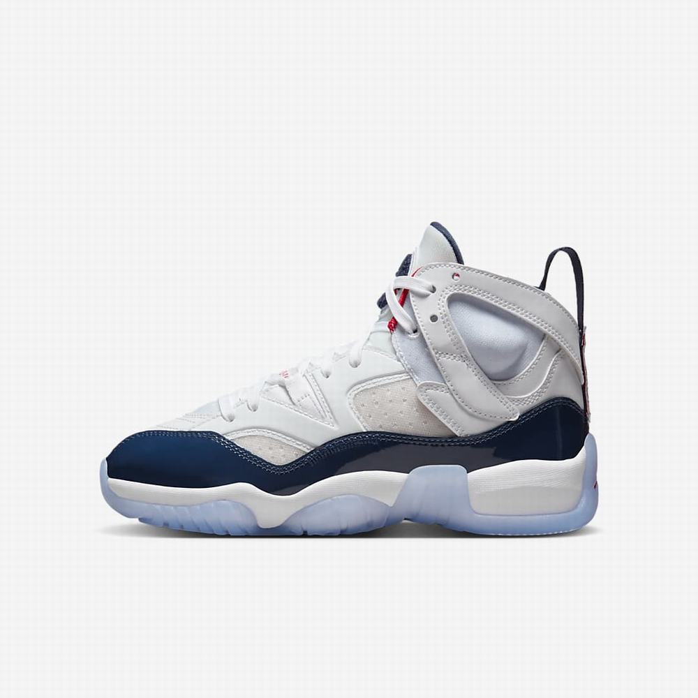 Nike Jumpman Two Trey Gyerek Utcai Cipő Fehér Piros Sötétkék | NI4507-T30