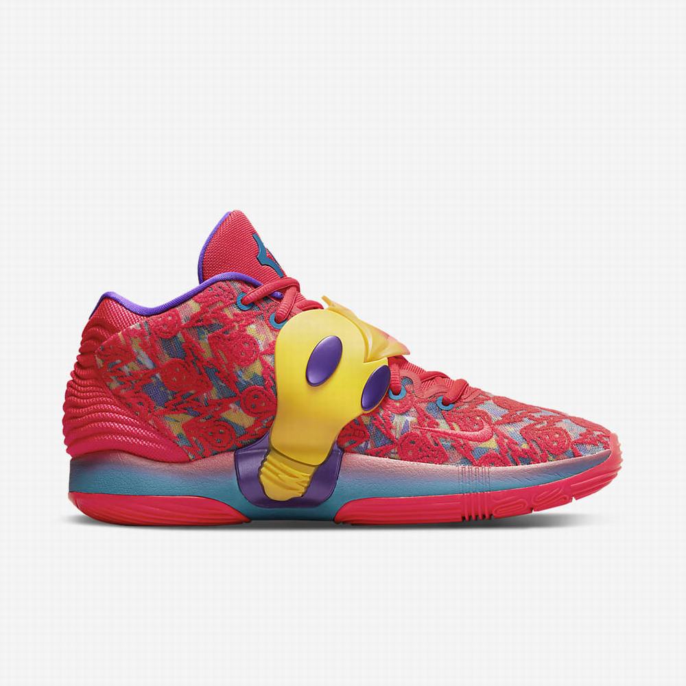 Nike KD14 Férfi Kosárlabda Cipő Piros Sárga Lila Zöld | NI2489-A61