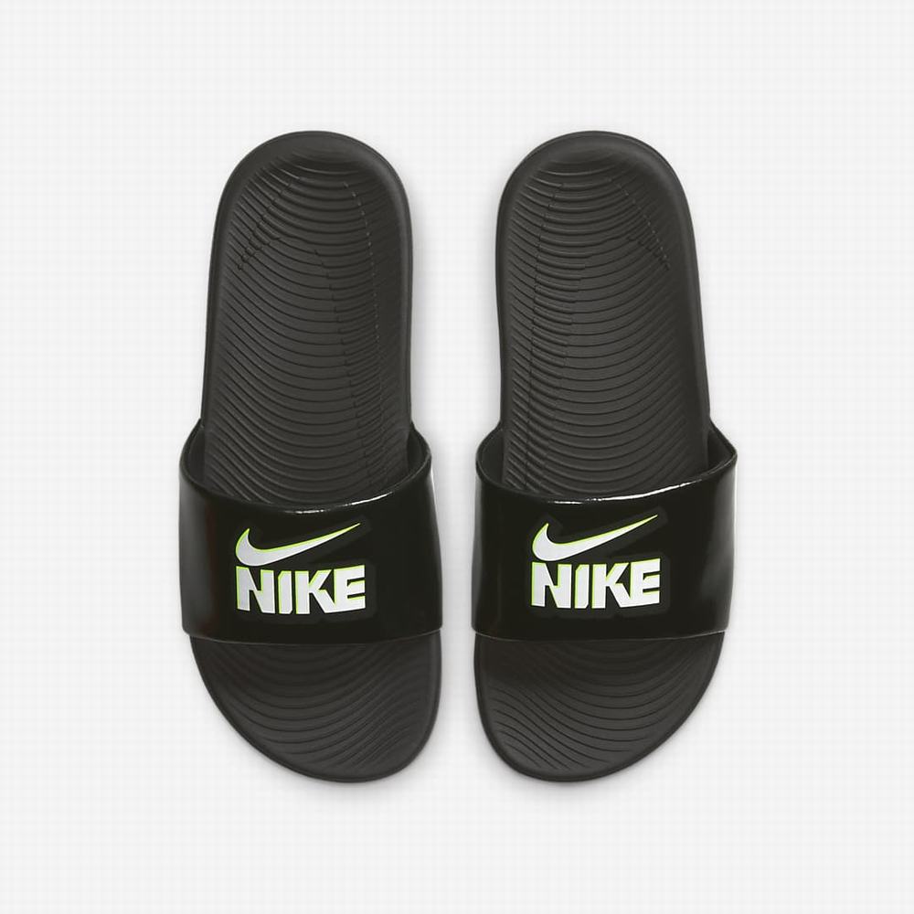 Nike Kawa Gyerek Papucs Fekete Fehér | NI5078-Q63