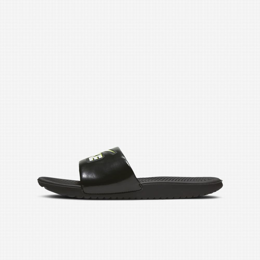 Nike Kawa Gyerek Papucs Fekete Fehér | NI5078-Q63