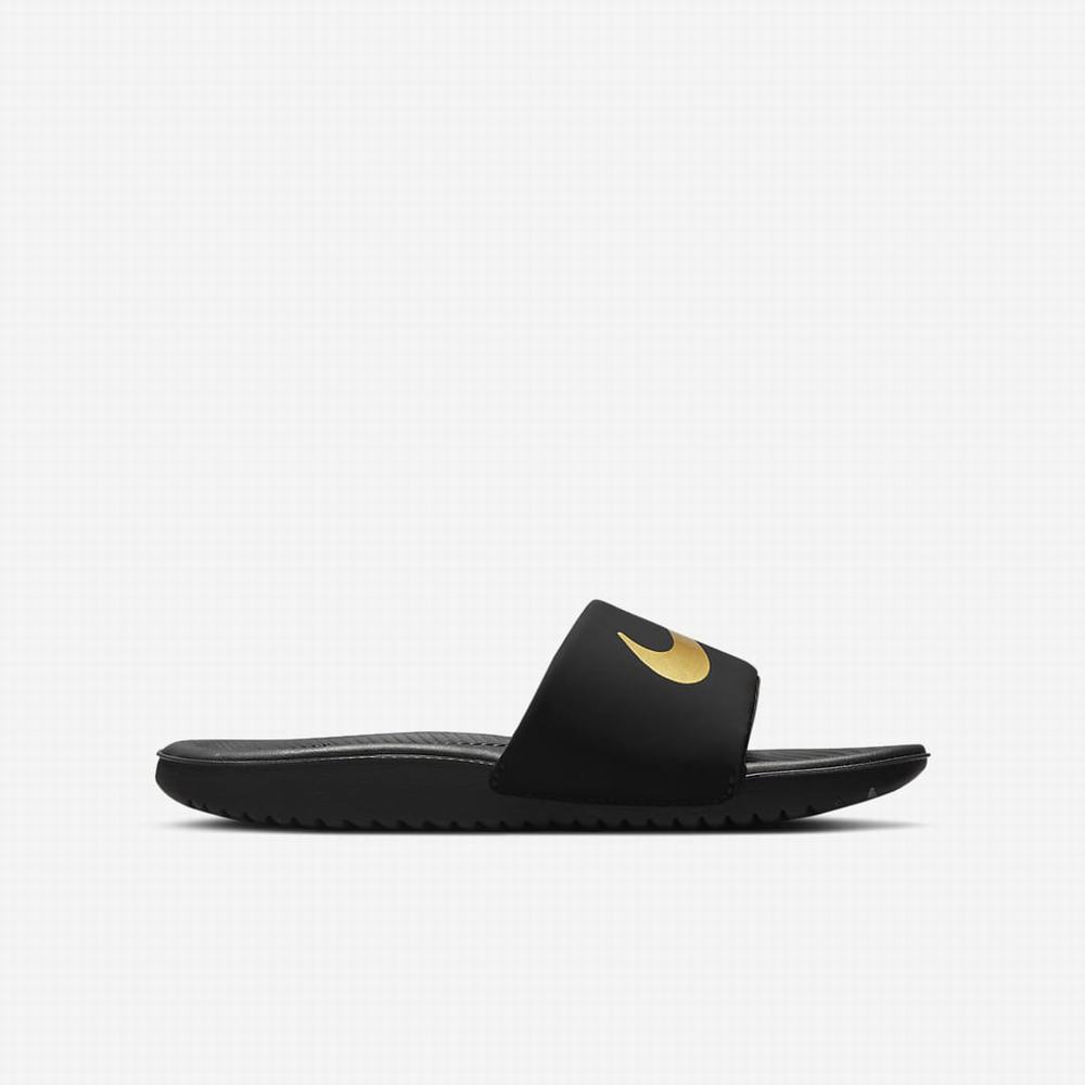 Nike Kawa Gyerek Papucs Fekete Metal Arany | NI3957-G68