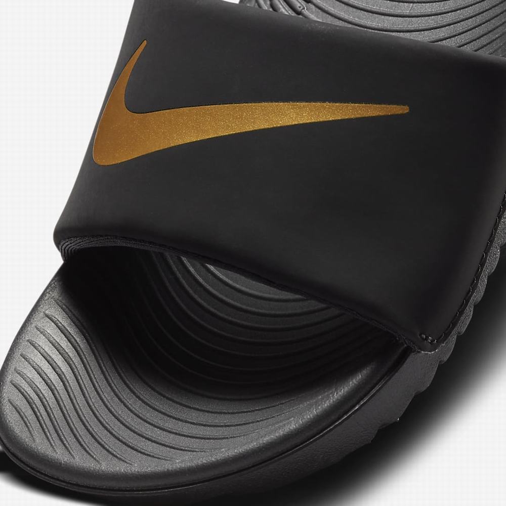 Nike Kawa Gyerek Papucs Fekete Metal Arany | NI3957-G68