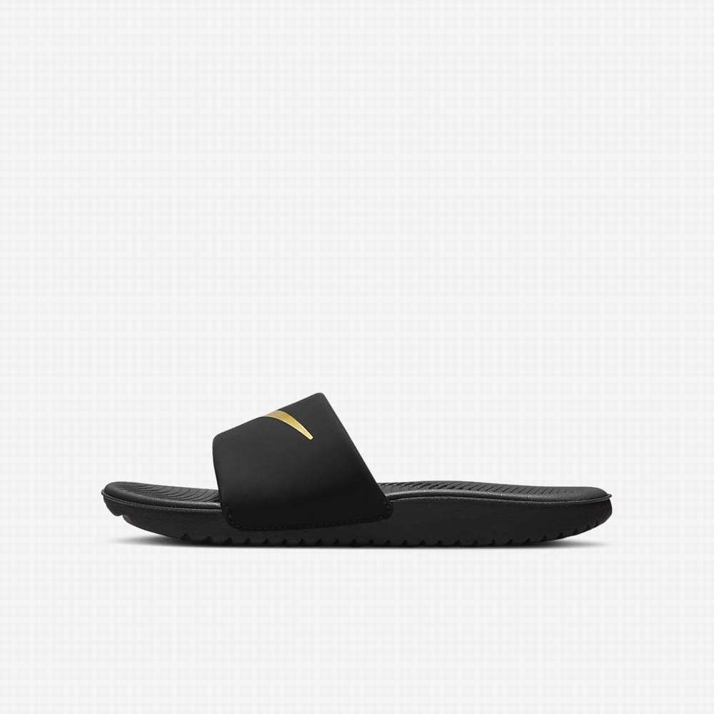 Nike Kawa Gyerek Papucs Fekete Metal Arany | NI3957-G68