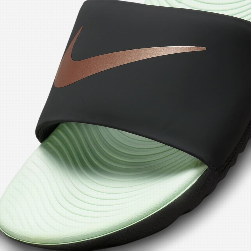 Nike Kawa Gyerek Papucs Zöld Fekete | NI9150-R57