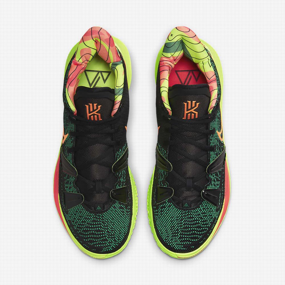 Nike Kyrie 7 Női Kosárlabda Cipő Fekete Zöld Világos Piros Narancssárga | NI3720-W57