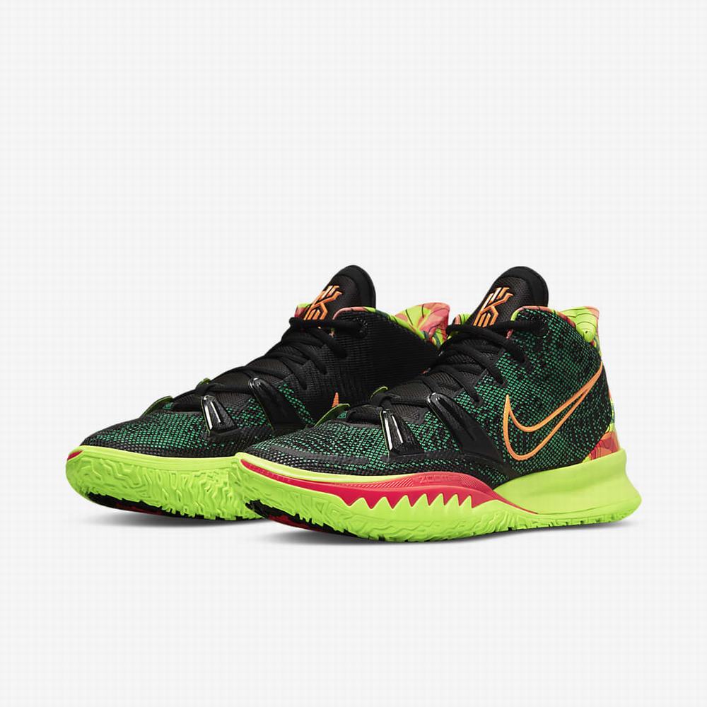 Nike Kyrie 7 Női Kosárlabda Cipő Fekete Zöld Világos Piros Narancssárga | NI3720-W57