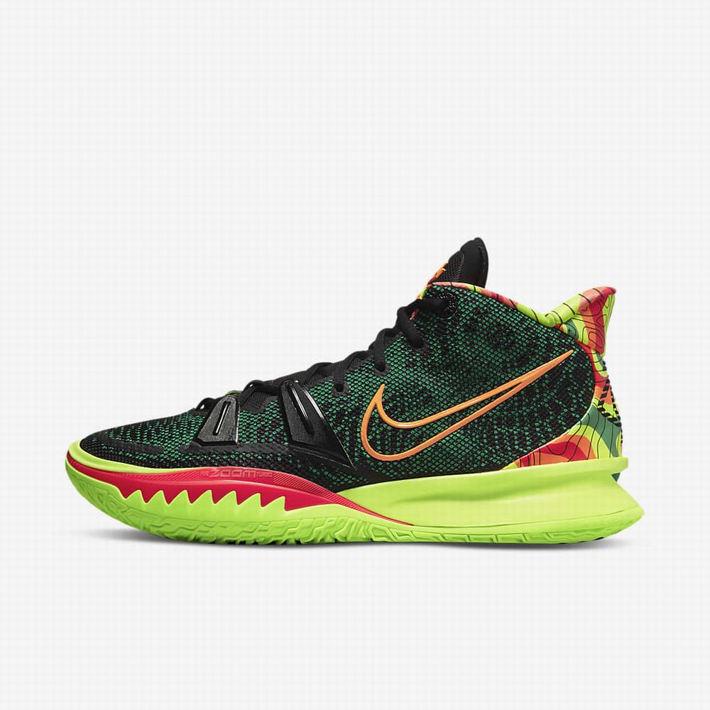 Nike Kyrie 7 Női Kosárlabda Cipő Fekete Zöld Világos Piros Narancssárga | NI3720-W57