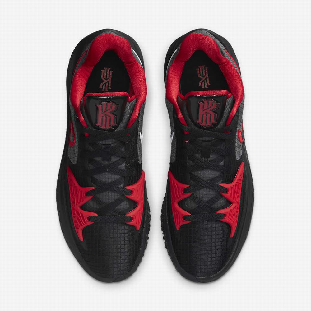 Nike Kyrie Low 4 Férfi Kosárlabda Cipő Fekete Fehér Piros | NI1893-C80