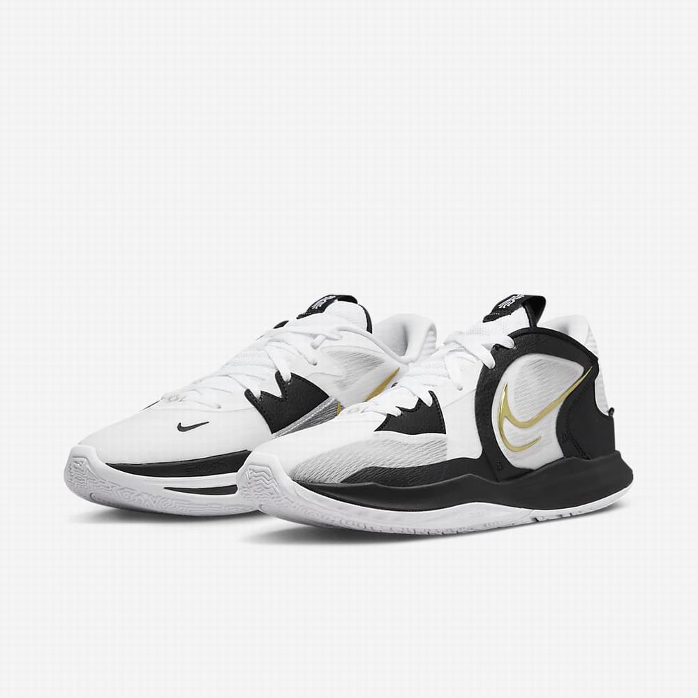 Nike Kyrie Low 5 Férfi Kosárlabda Cipő Fehér Fekete Metal Arany | NI0267-E64
