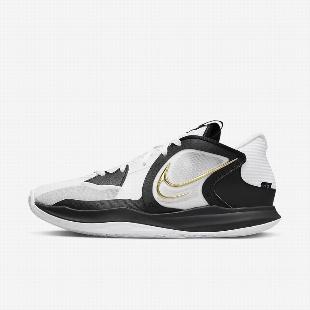 Nike Kyrie Low 5 Férfi Kosárlabda Cipő Fehér Fekete Metal Arany | NI0267-E64