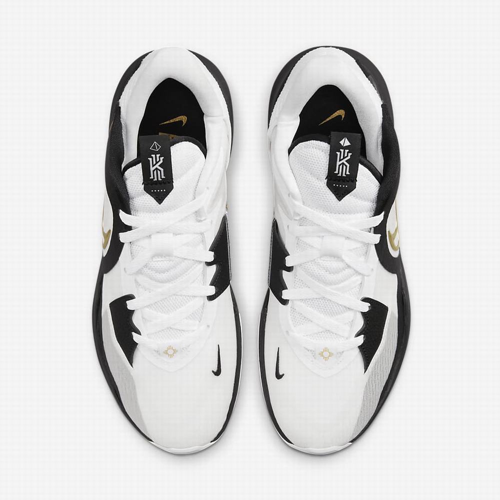 Nike Kyrie Low 5 Női Kosárlabda Cipő Fehér Fekete Metal Arany | NI6493-K17