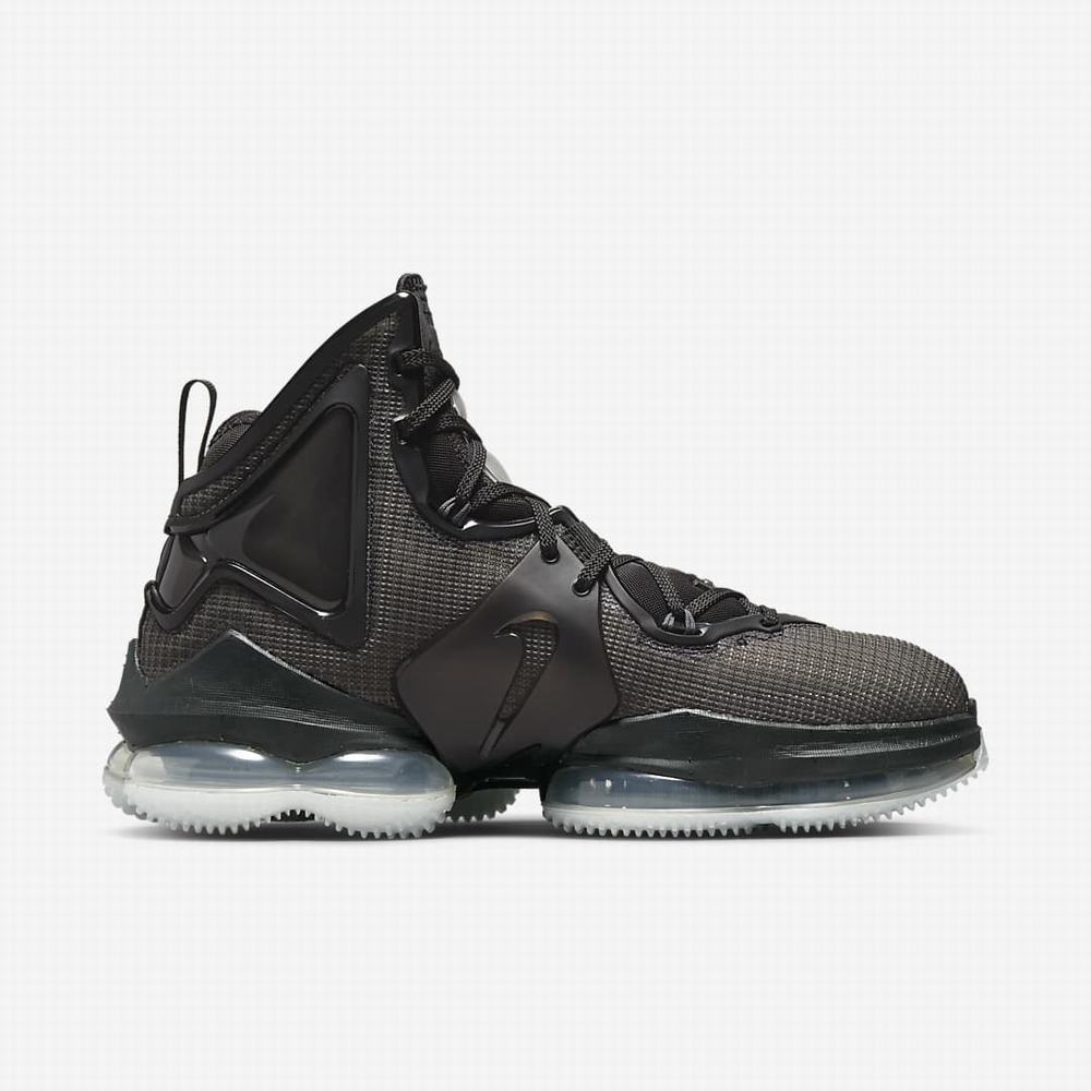 Nike LeBron 19 Férfi Kosárlabda Cipő Fekete Sötétszürke Zöld | NI2670-B19