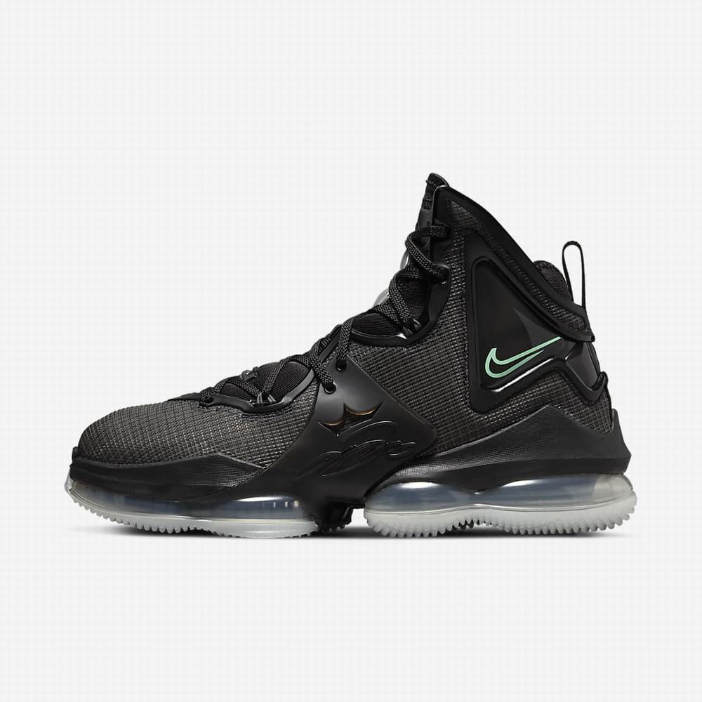 Nike LeBron 19 Férfi Kosárlabda Cipő Fekete Sötétszürke Zöld | NI2670-B19