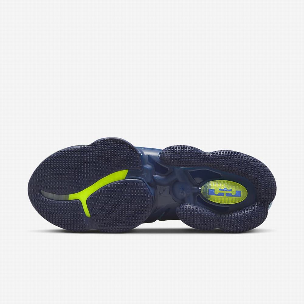Nike LeBron 19 Férfi Kosárlabda Cipő Fekete Kék Zöld Kék | NI3102-Z47