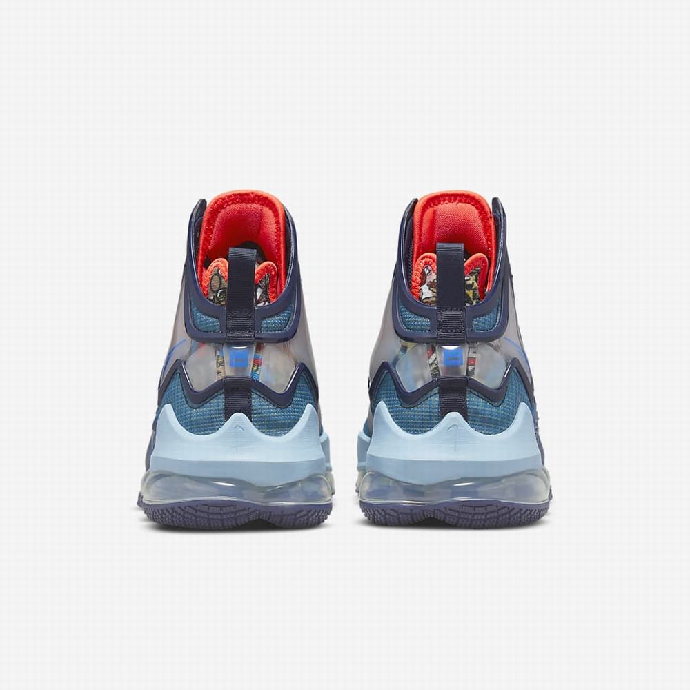 Nike LeBron 19 Férfi Kosárlabda Cipő Fekete Kék Zöld Kék | NI3102-Z47