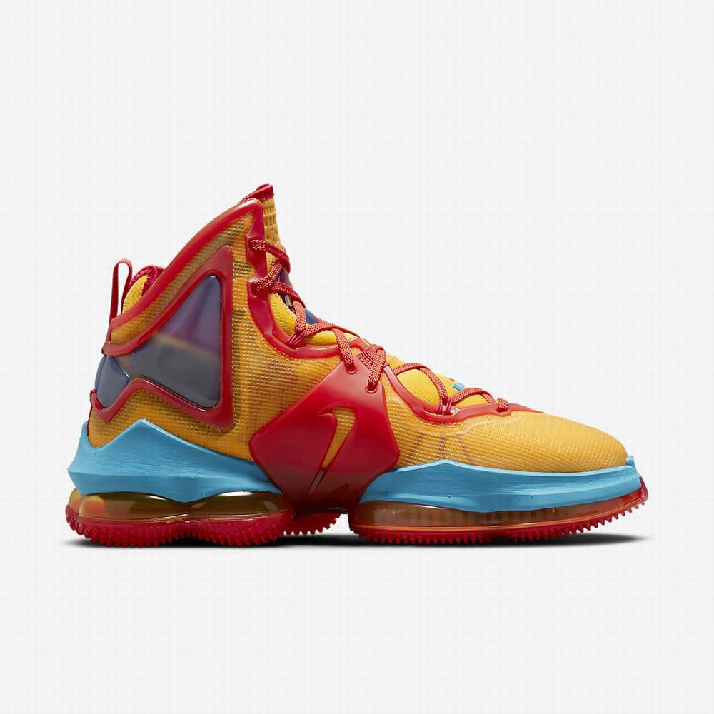 Nike LeBron 19 Férfi Kosárlabda Cipő Narancssárga Arany Piros Világos Kék | NI1076-S30